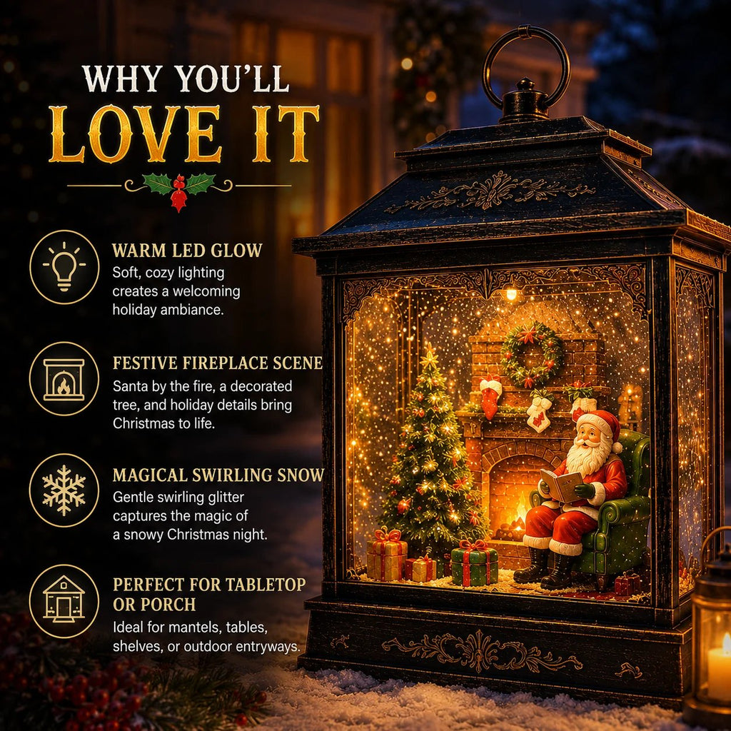 🎅 SantaGlow – Magical Fireplace Lantern 🎄 Bring Christmas Home ✨