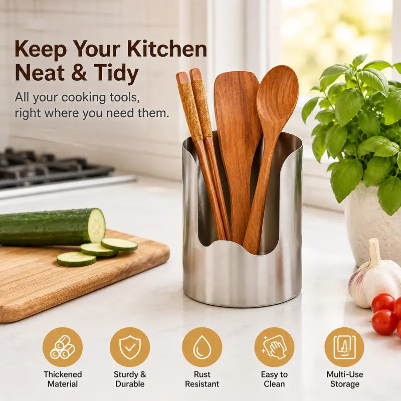 SteelNest – Stainless Steel Utensil Organizer