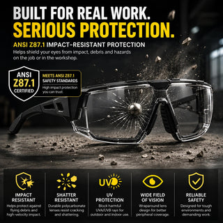🕶️ ShiftShield – Photochromic Safety Glasses for Indoor & Outdoor Impact Protection