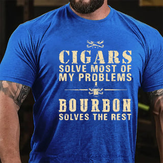 BourbonFix – Cigars Solve Most of My Problems, Bourbon / Whiskey Does the Rest T-Shirt
