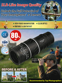 TrailSight – 16x52 HD Monocular, IPX5 Waterproof & Fog-Proof🧭🔭