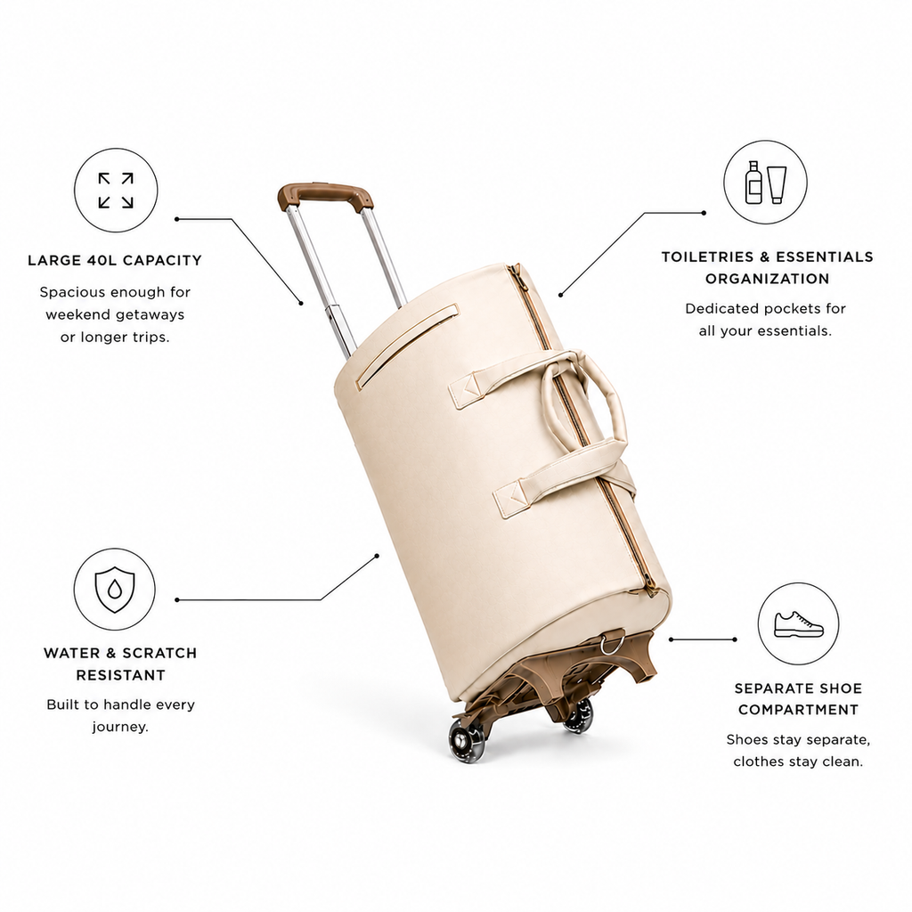 SuitStride – Him Edition 2-in-1 Garment Duffel Bag with Optional Wheels