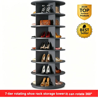 ShoeSpin – 360° Rotating Shoe Storage Tower
