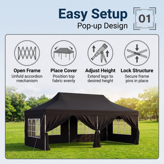 ShadeHaven – Heavy-Duty Pop-Up Canopy Tent with Removable Sidewalls