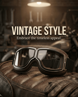 🔥 RetroRide – OTG Vintage Motorcycle Goggles (Fits Over Glasses)