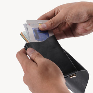 SnapPurse – Vintage Genuine Leather Spring-Open Short Wallet