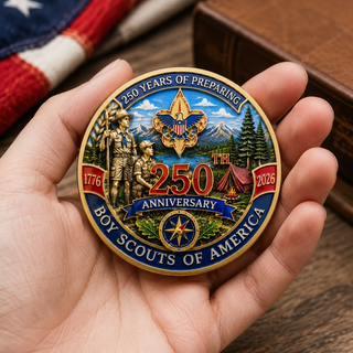 🎖️ ScoutLegacy – BSA 250th Anniversary Commemorative Challenge Coin⚜️