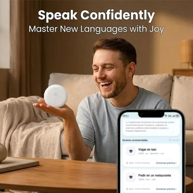 LinguaPod – 🌎 AI Wearable Translator with 165+ Language Two-Way Voice Translation, Smart Learning & Bluetooth for Travel, Work and Everyday Conversations