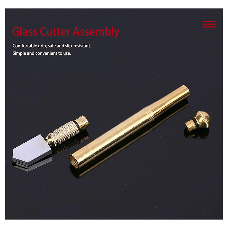GlassGlide – Diamond Head Glass Cutter for 3–15mm Glass & Mirrors, Heavy-Duty Steel Blade🛠️
