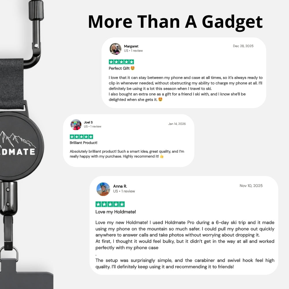 SafeTether – Anti-Drop Phone Tether with Retractable Steel Cord & Carabiner