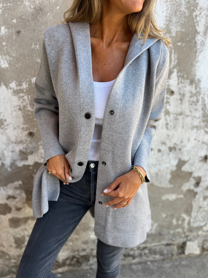 HoodHaven Jacket – Casual Single-Breasted Hooded Coat