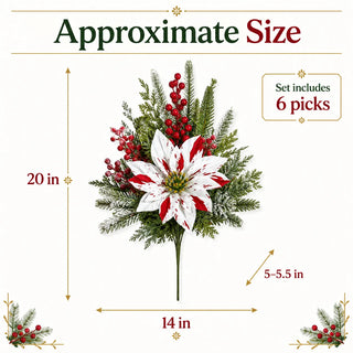 🌸 PoinsettiaGlow – Classic Red Artificial Christmas Planter Inserts