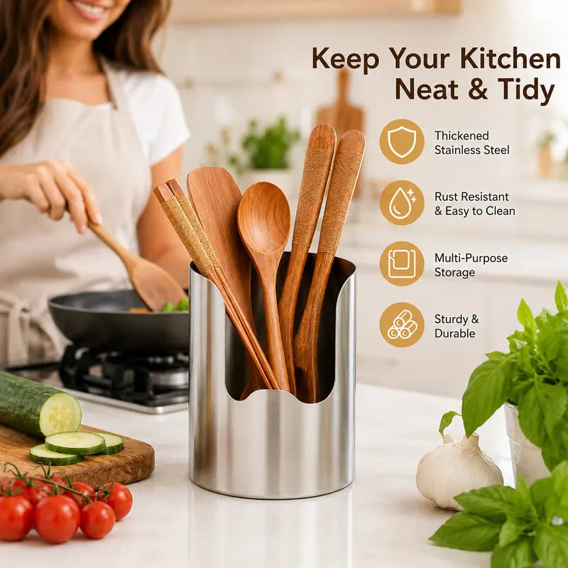 SteelNest – Stainless Steel Utensil Organizer