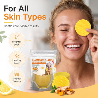 TurmeriGlow – Turmeric & Kojic Acid Cleansing Pads, 20 Pieces🟡