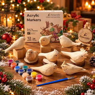 DoodleBirdie – Hand-Carved Wooden Bird & Marker Craft Kit 🦜