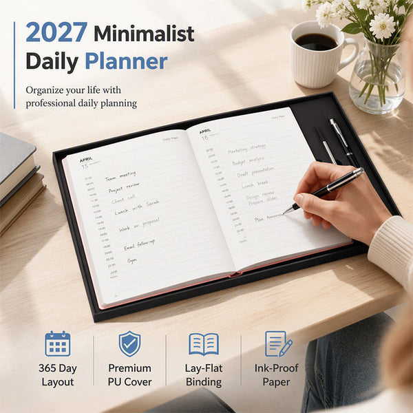 DayClarity – 2027 Minimalist Daily Planner Notebook