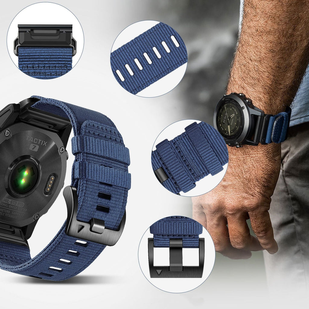 TrailWeave – Nylon Canvas Strap for Garmin QuickFit 20/22/26mm Watches