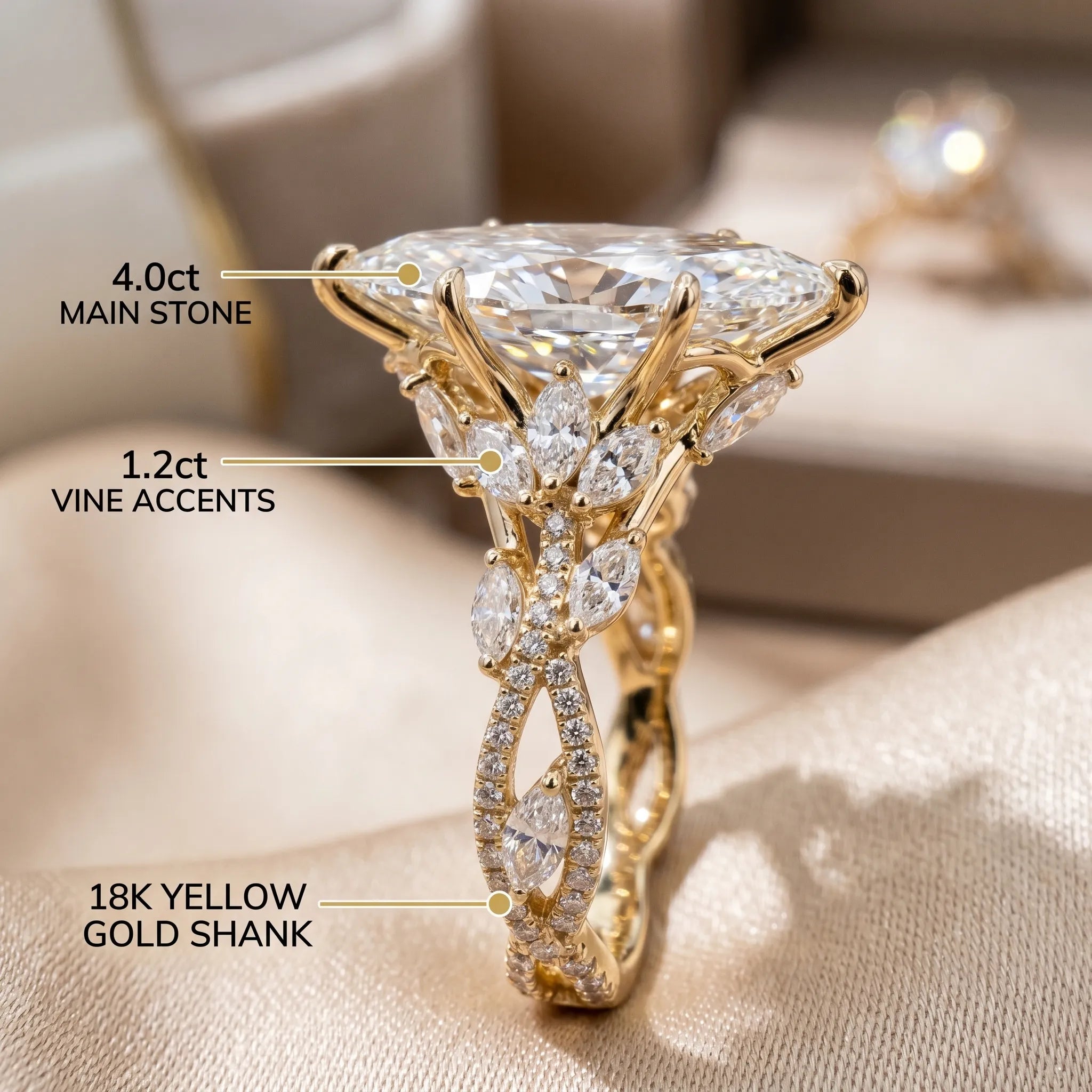 MarquiseMagic – 🔥 Vintage Marquise-Cut Vine Ring That Elongates Your Fingers