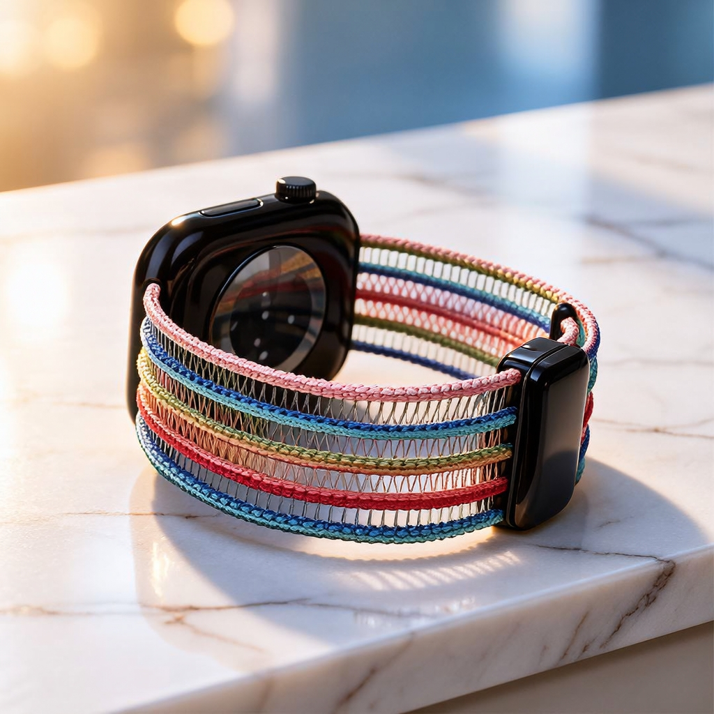 AiryWeave – Breathable Fishnet Silk Band for Apple Watch
