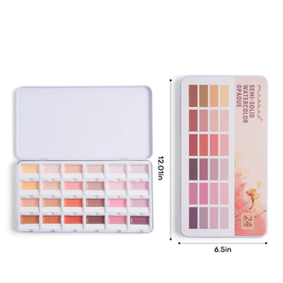TerraMuse – 24-Color Opaque Watercolor Set in Warm Terracotta
