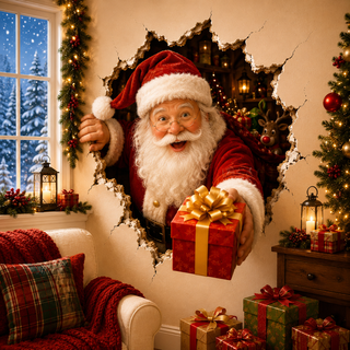 YuleBreak – 🔥 19.7 in (50.0 cm) Christmas Breaking Through the Wall Decal