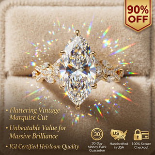 MarquiseMagic – 🔥 Vintage Marquise-Cut Vine Ring That Elongates Your Fingers