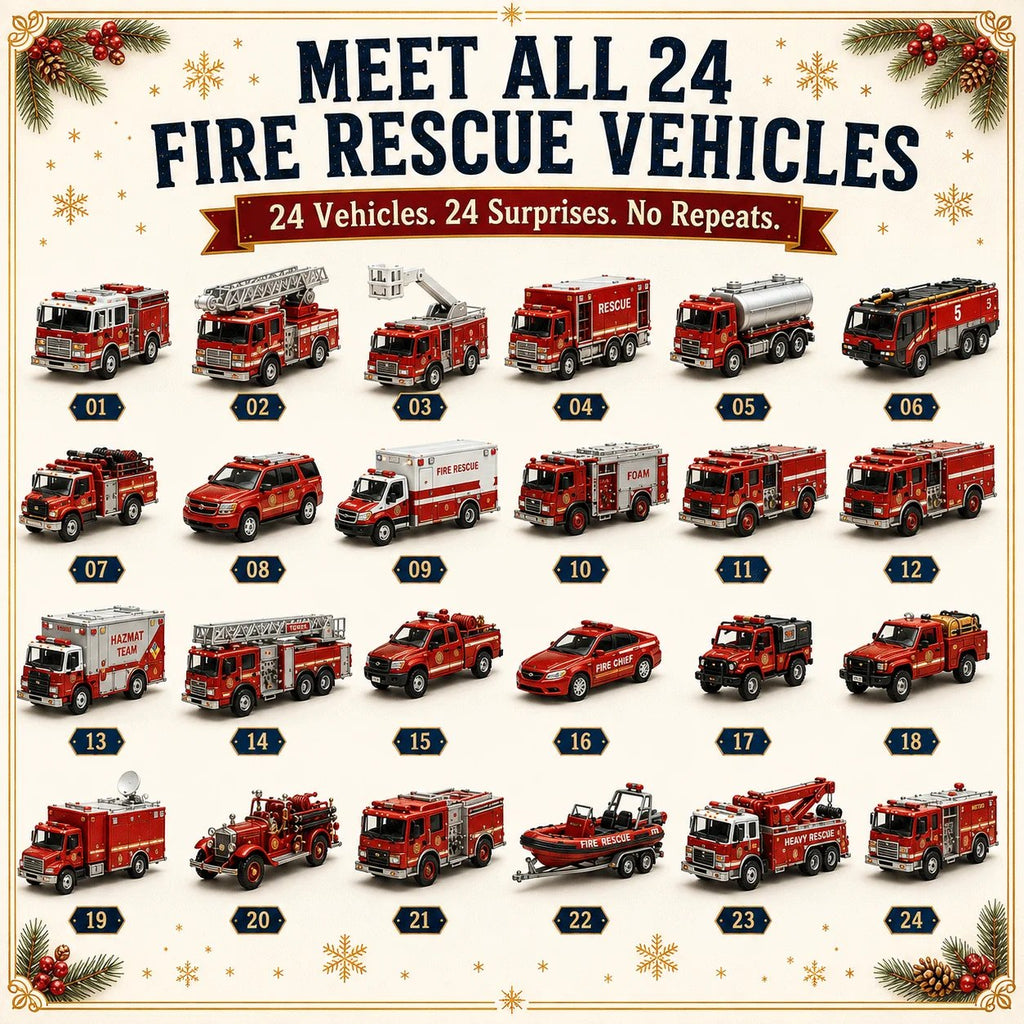 FleetCountdown – 24-Day Toy Vehicle Advent Calendar in Four Themed Fleets