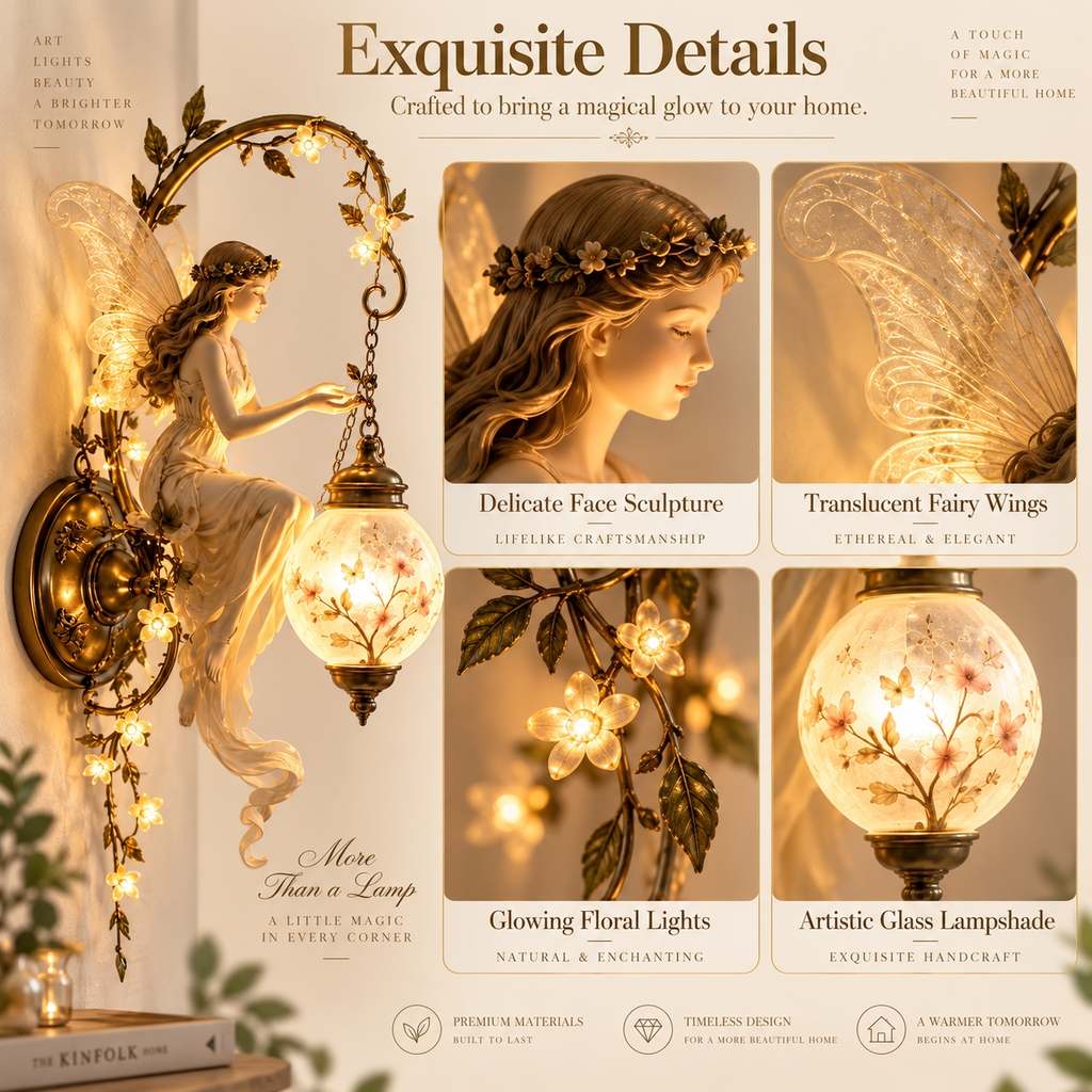BlossomSprite – ⏰🧚✨ Enchanted Fairy Blossom Lantern Wall Light 🌸🏮