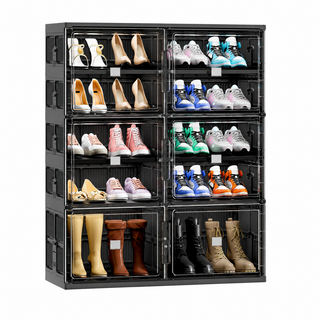 ClearStack – Foldable Shoe Organizer with Magnetic Doors