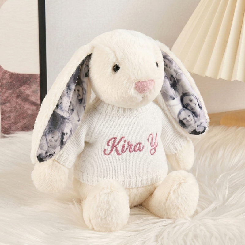 EarMemories – Custom Photo Bunny Plush with Hidden Picture Ears
