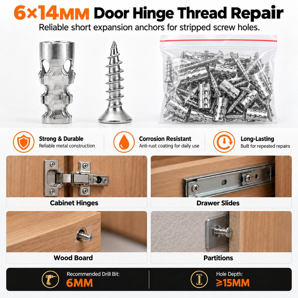 HingeRevive – 🔥🔩 Industrial Short Expansion Screw Repair Kit