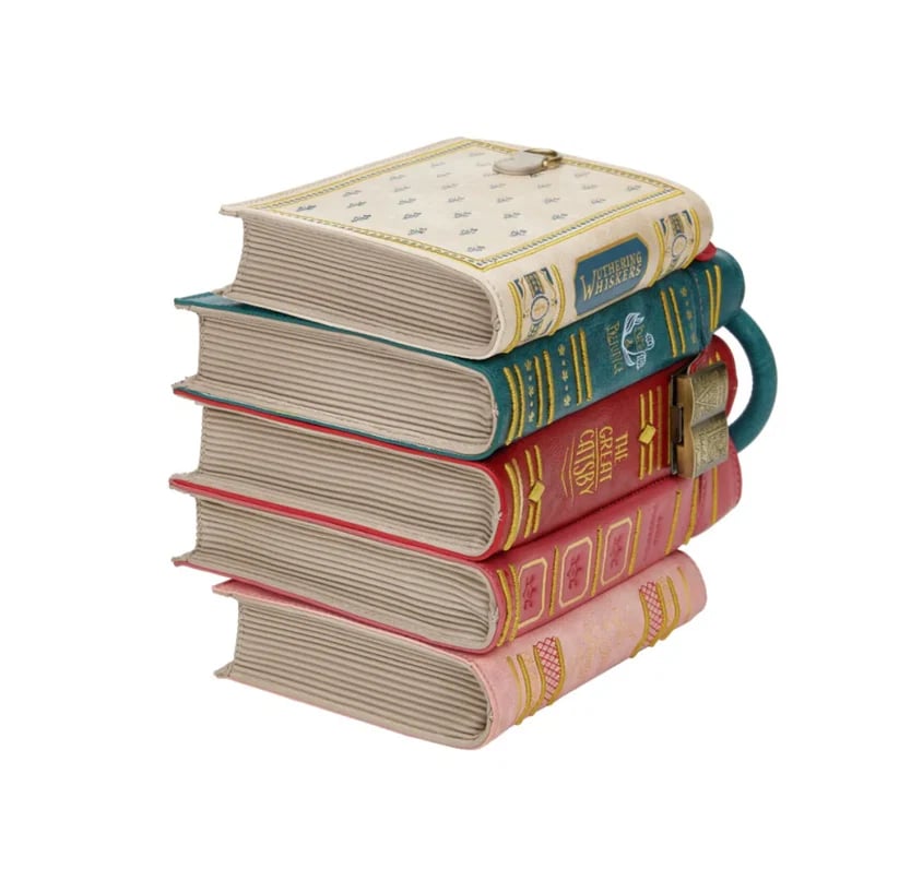 ShelfTote – Vintage Stacked Books Crossbody & Top Handle Handbag