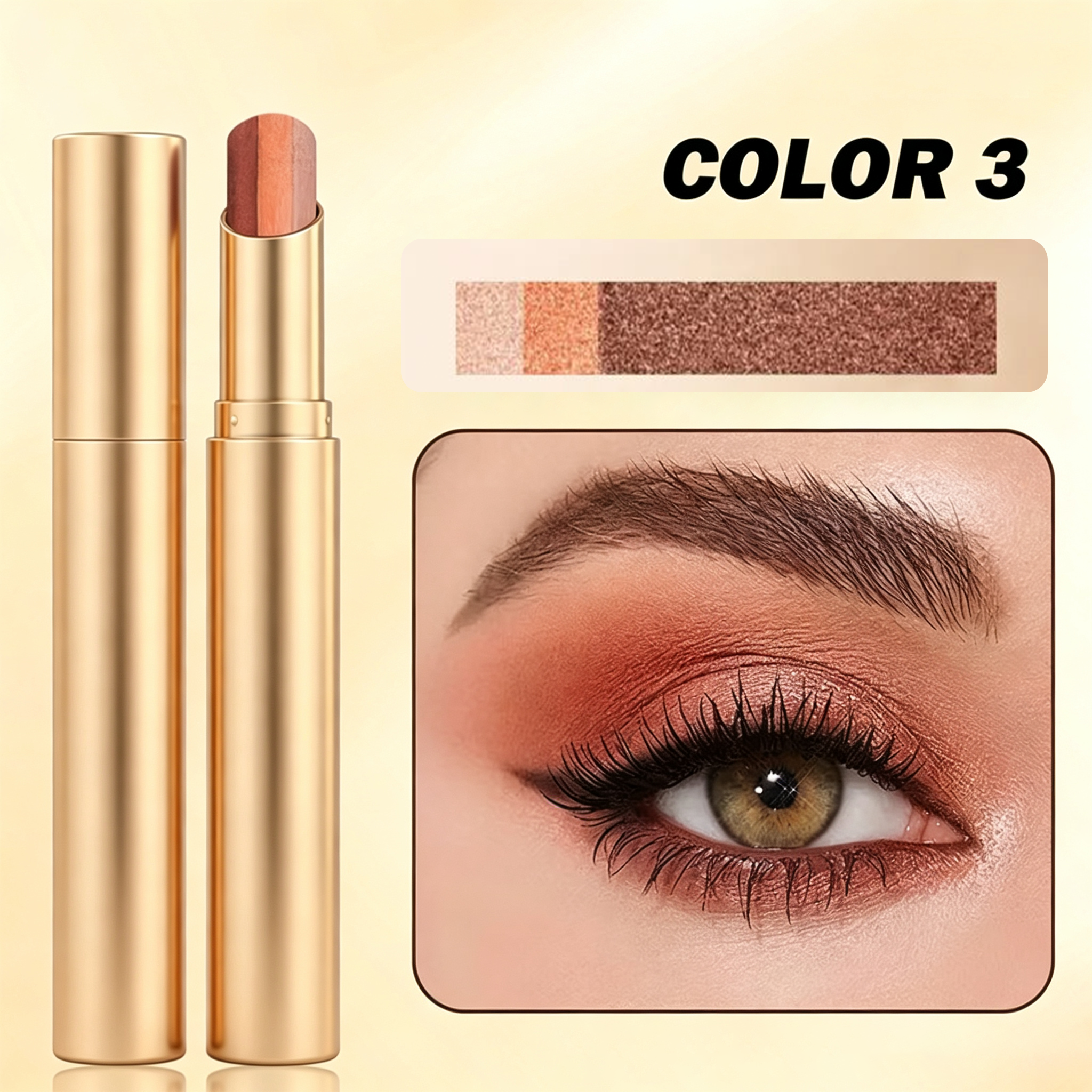 ✨ TrioGlow – 3-in-1 Waterproof Long-Wear Eyeshadow Stick