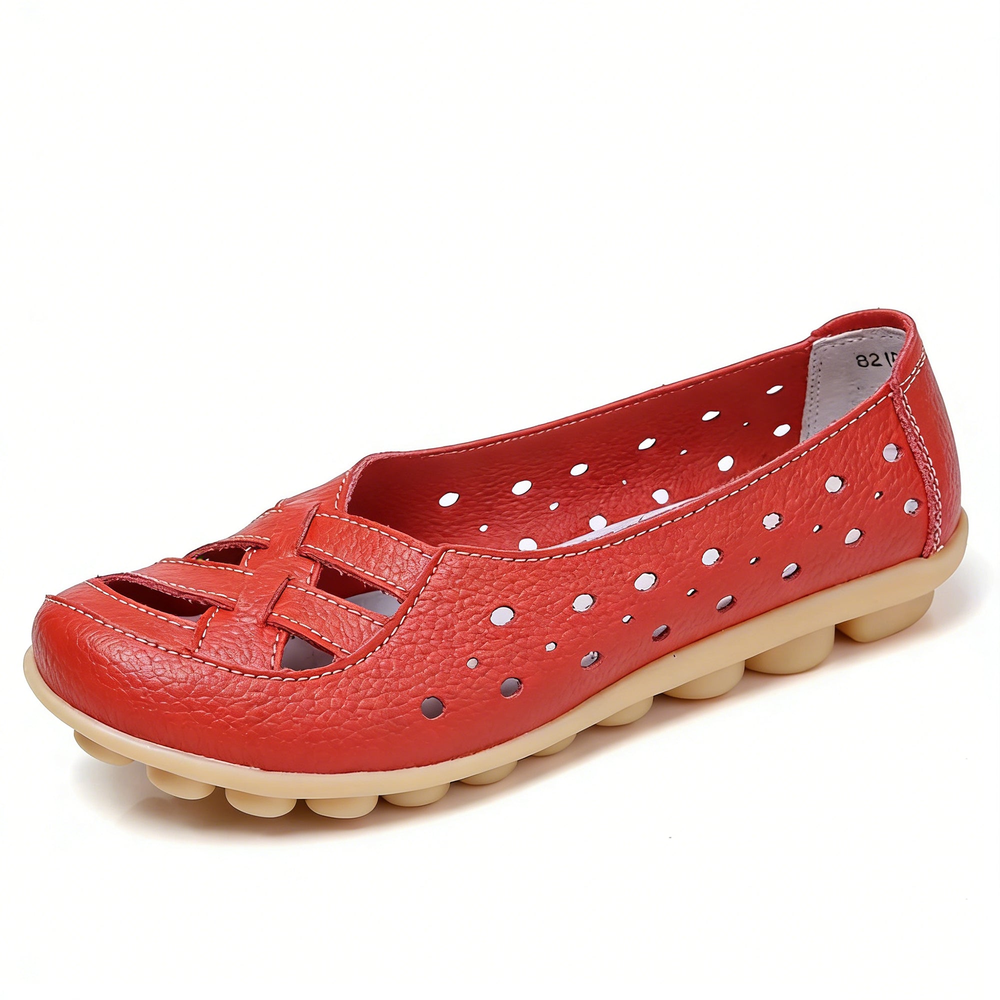 StrideEase – Women’s Leather Breathable Support Flat Shoes