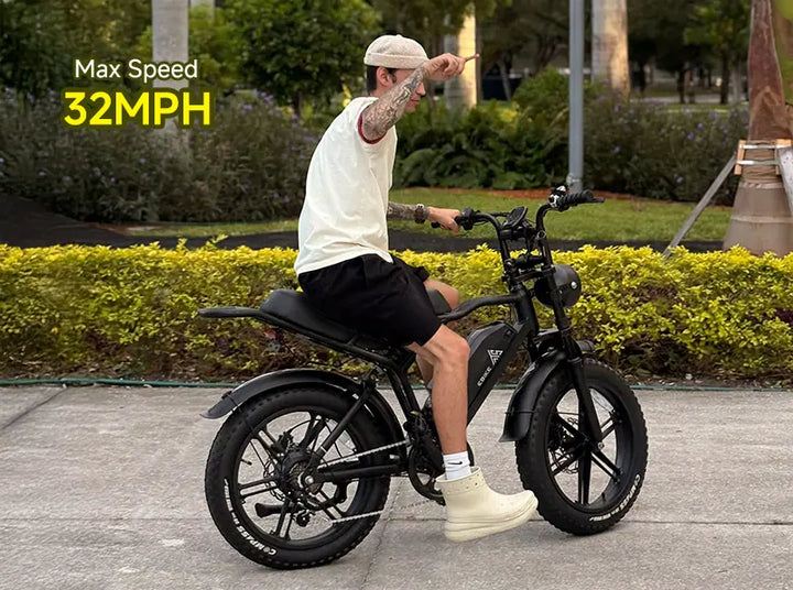 TrailThunder – 1500W Full-Suspension Moped-Style Electric Bike with 20" Fat Tires
