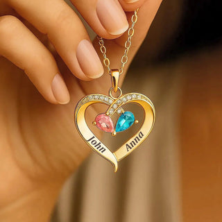 AlwaysYours – Personalized Birthstone Heart Necklace
