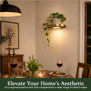 LumaShelf – Floating Gold Plant Shelf with Ambient LED Light