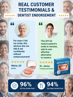 InstantSmile – DIY Temporary Denture Kit with Mirror Storage Case