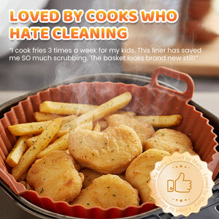 🔥 CrispNest – 6-Piece Non-Stick Silicone Air Fryer Baking Tray Set