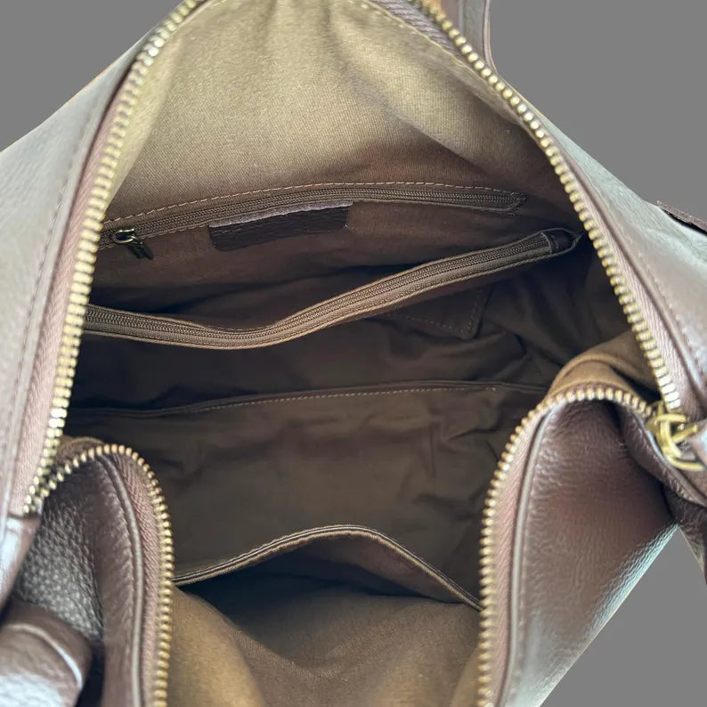 SoftDrape – Genuine Leather Hobo Tote Shoulder Bag