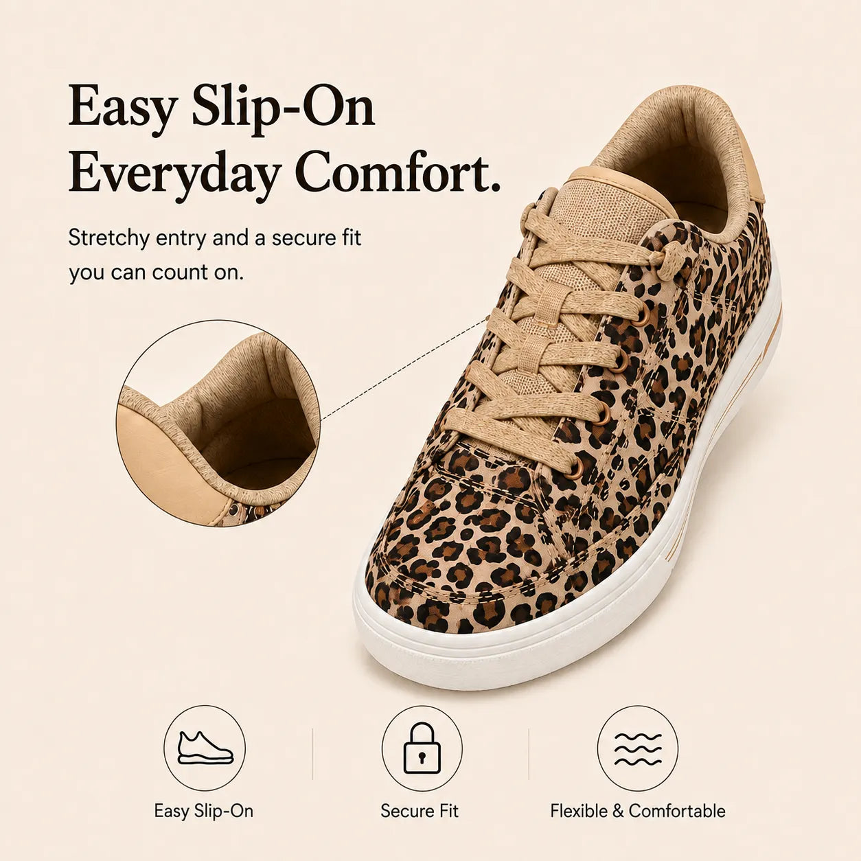 CanvasEase – Women’s Washable Arch Support Slip-On Sneakers