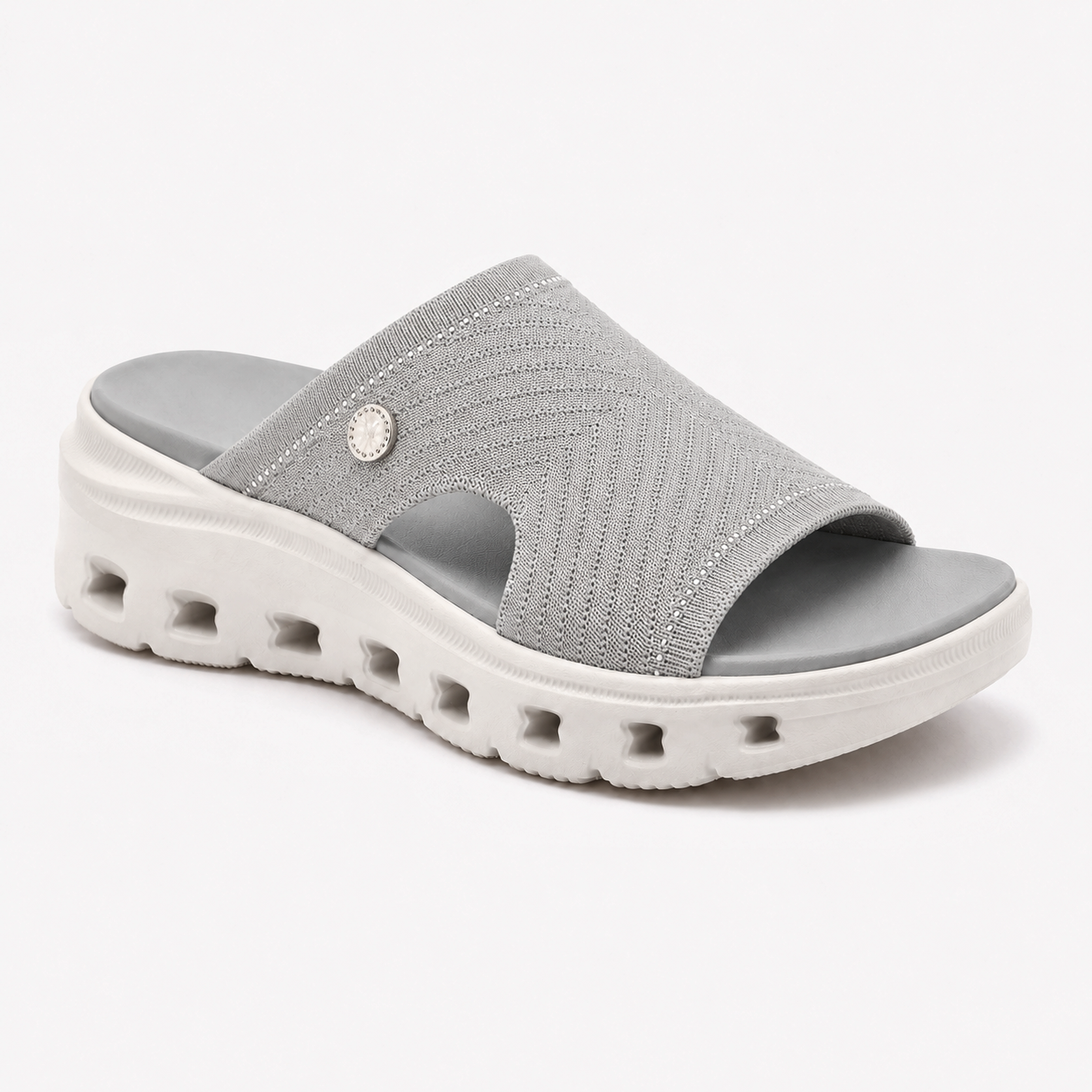 CloudStep – Women's Breathable Knit Comfort Slides with Cushioned Footbed
