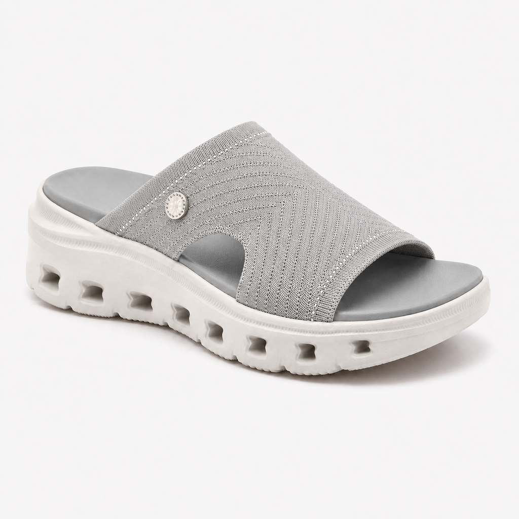 CloudStep – Women's Breathable Knit Comfort Slides with Cushioned Footbed