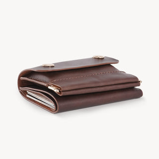 SnapPurse – Vintage Genuine Leather Spring-Open Short Wallet