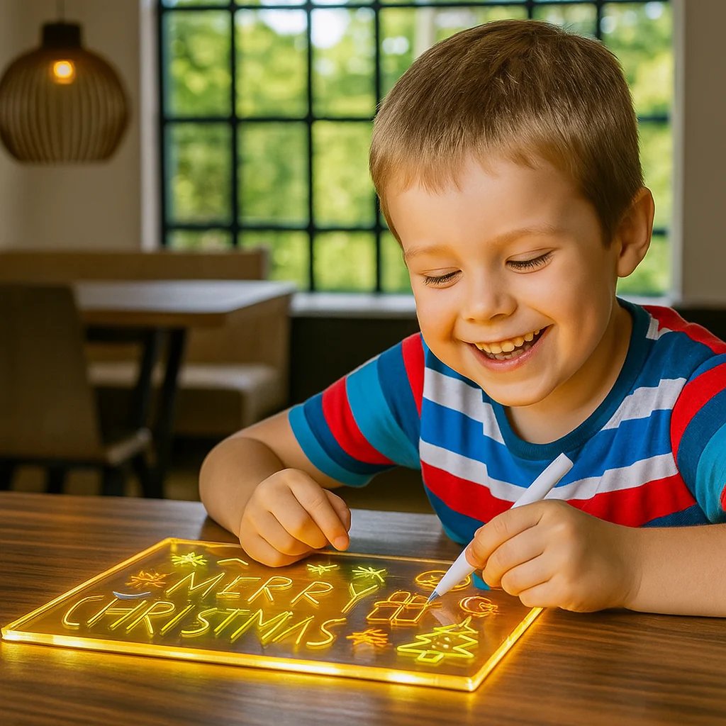 GlowSketch – Light-Up LED Drawing & Note Board with 7 Colour Pens