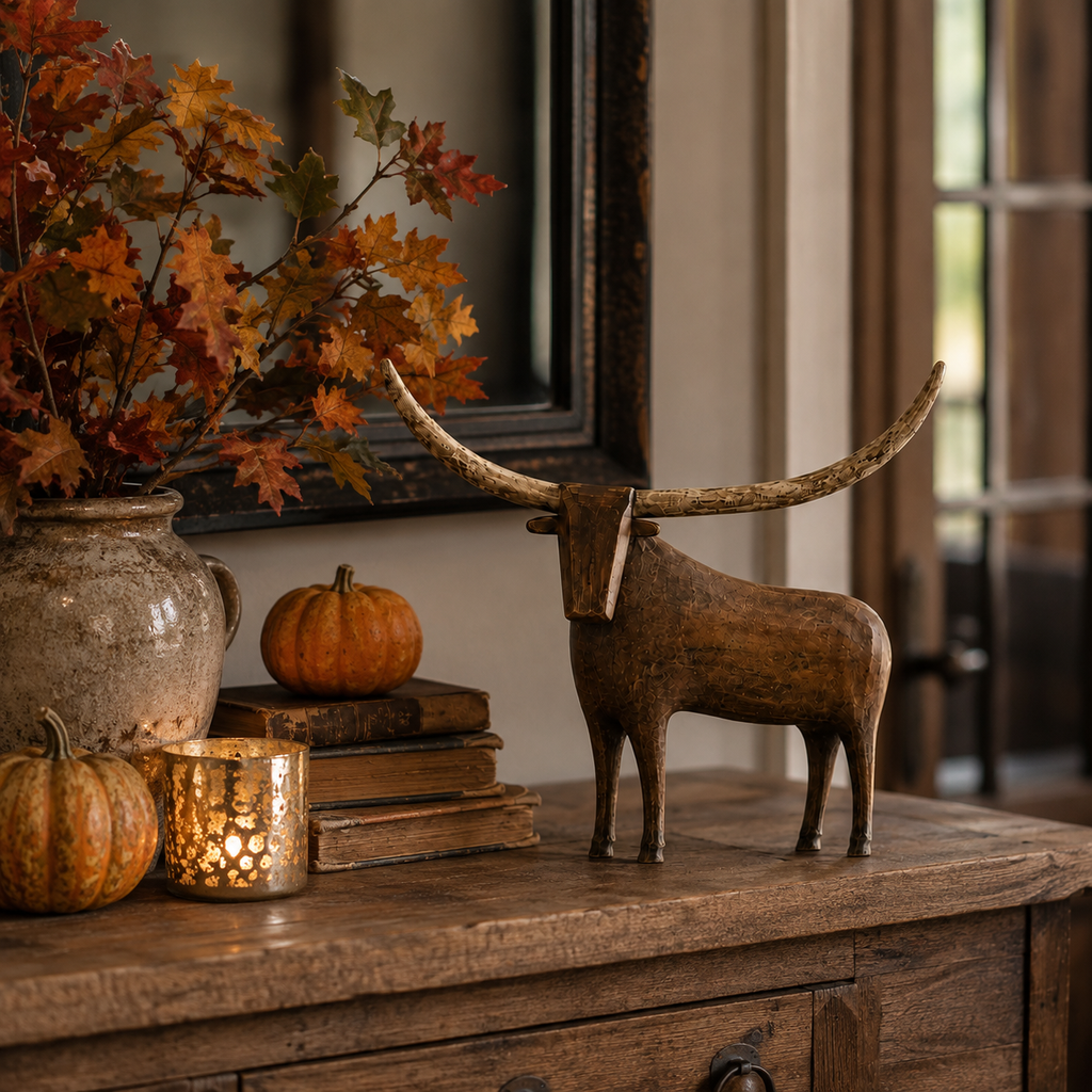 LonghornLore – Vintage Folk Art Longhorn Bull Sculpture