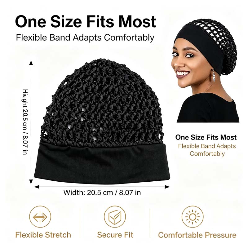 SnoozeCrown – 3-Piece Stretchy Wide-Edge Sleep Bonnet Set for Nighttime Hair Care & Beauty💤