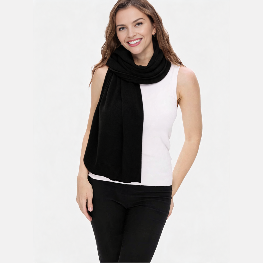 CozyDrape – 100% Merino Wool Wrap with Built-In Sleeve Openings
