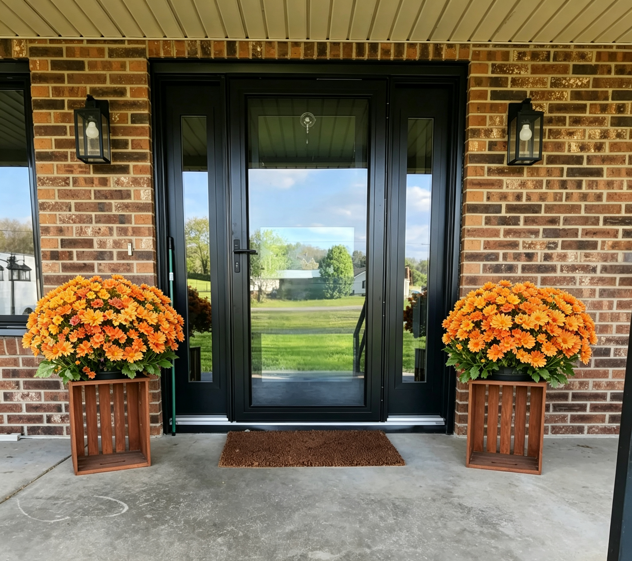 SunsetBloom – 💥🌼 Artificial Outdoor Mums, UV-Resistant, Waterproof & Windproof