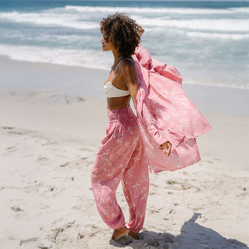 CoralBloom – Buttery-Soft Rayon Harem Pants